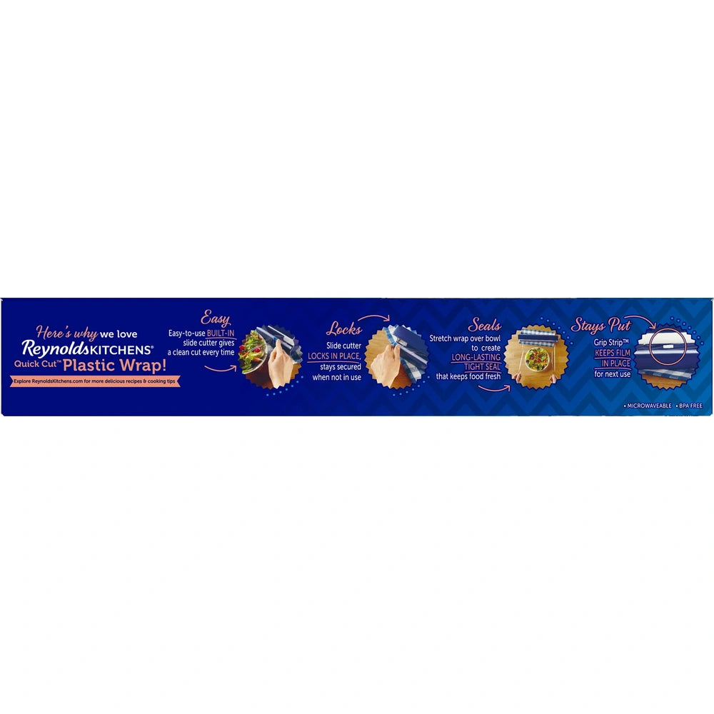 Reynolds Kitchens Quick Cut Plastic Wrap 225 Square Feet (Pack of 12)