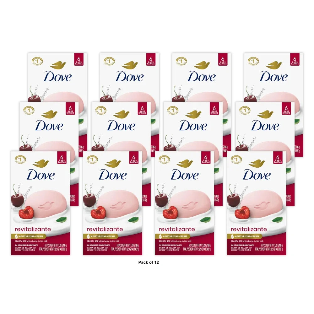 Dove Bar Soap Revitalizante Cherry & Chia Milk Cherry & Chia Milk 3.75 6 Ea 22.5 Oz (Pack of 12)