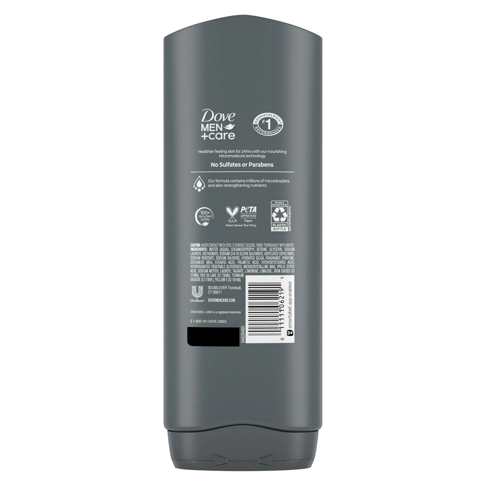 Dove Men + Care Body and Face Wash, Deep Clean, 18 OZ (Pack of 4)
