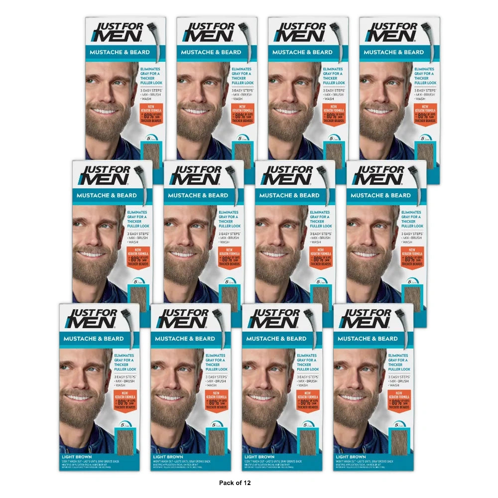 Just For Men Mustache & Beard Light Brown M-26 (Pack of 12)