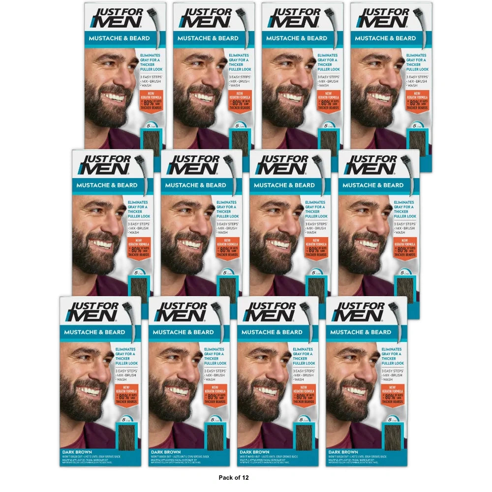 Just For Men Mustache & Beard Dark Brown M-46 (Pack of 12)