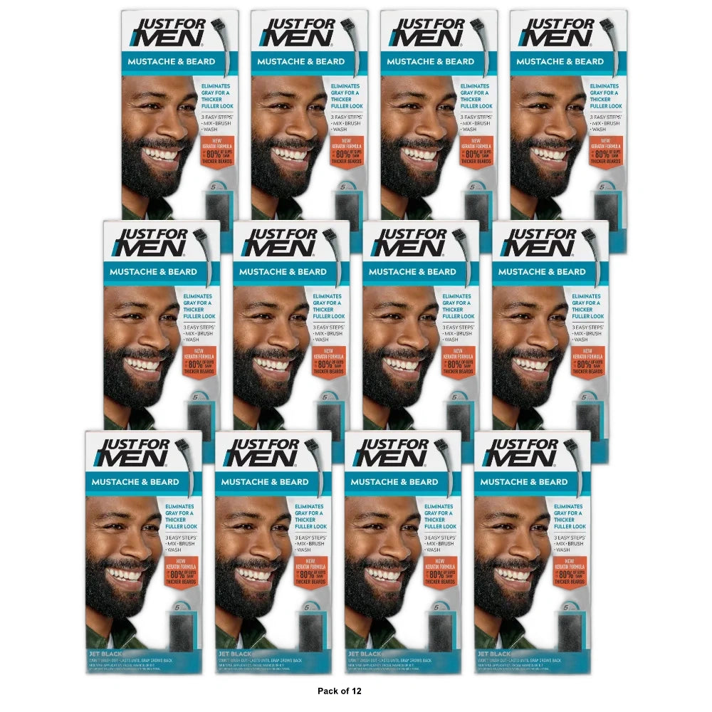 Just For Men Mustache & Beard Jet Black M-61 (Pack of 12)
