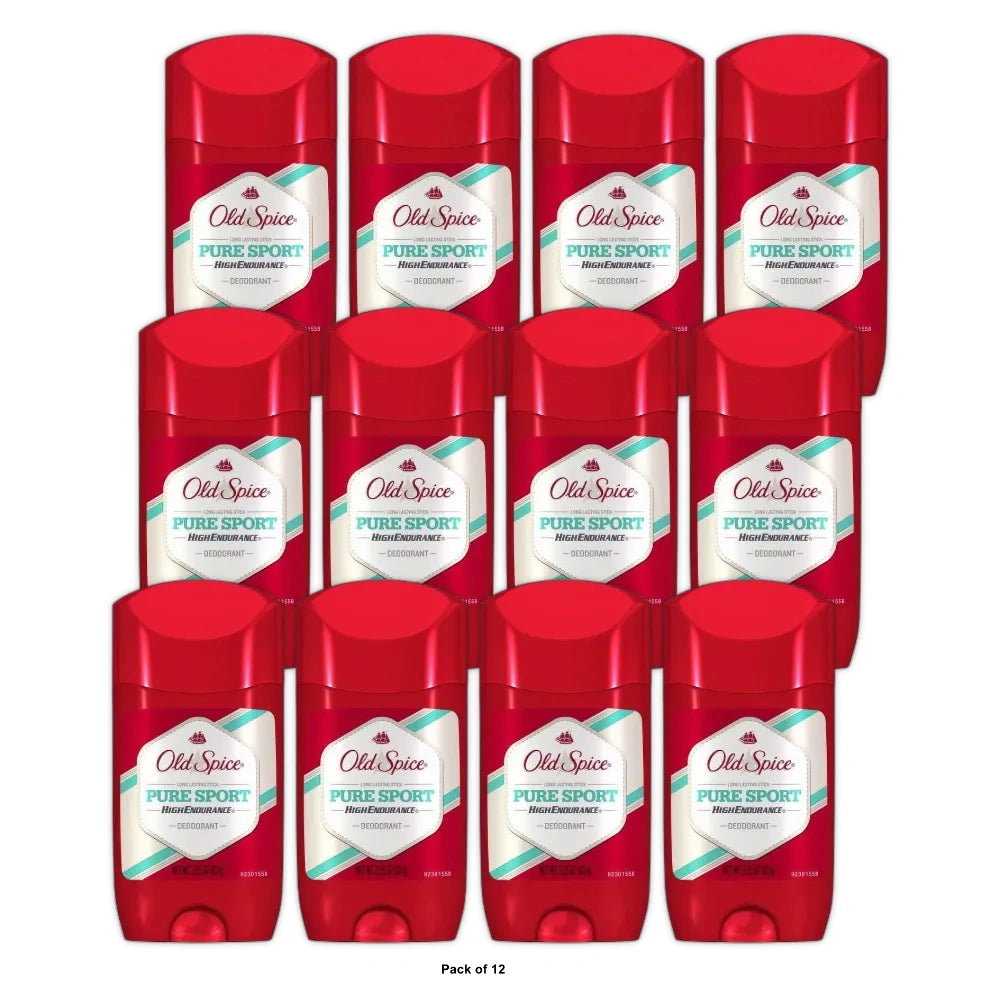 Old Spice Old Spice High Endurance Deodorant Long Lasting Stick Pure Sport, Pure 2.25 oz (Pack of 12)