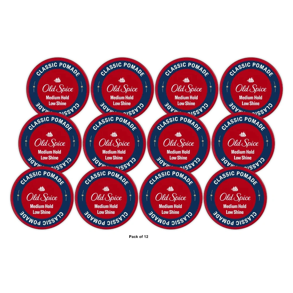 Old Spice Classic Pomade Medium Hold with Low Shine - 2.2 oz (Pack of 12)