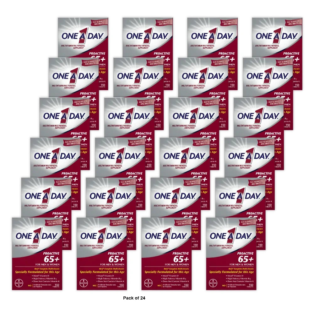 One A Day Proactive 65+ Multivitamin Tablets for Men and Women 150ct (Pack of 24)