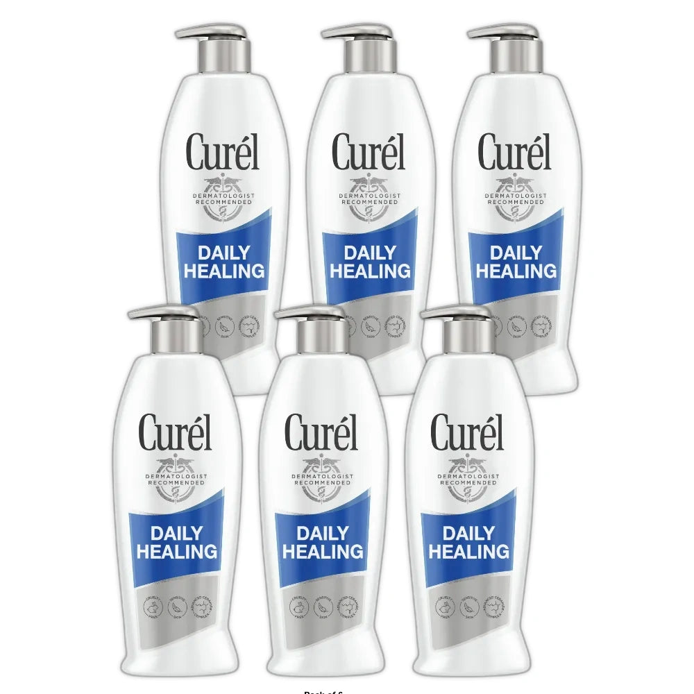 Curél Daily Healing Hand and Body Lotion for Dry Skin Dermatologist Recommended 13 oz (Pack of 6)