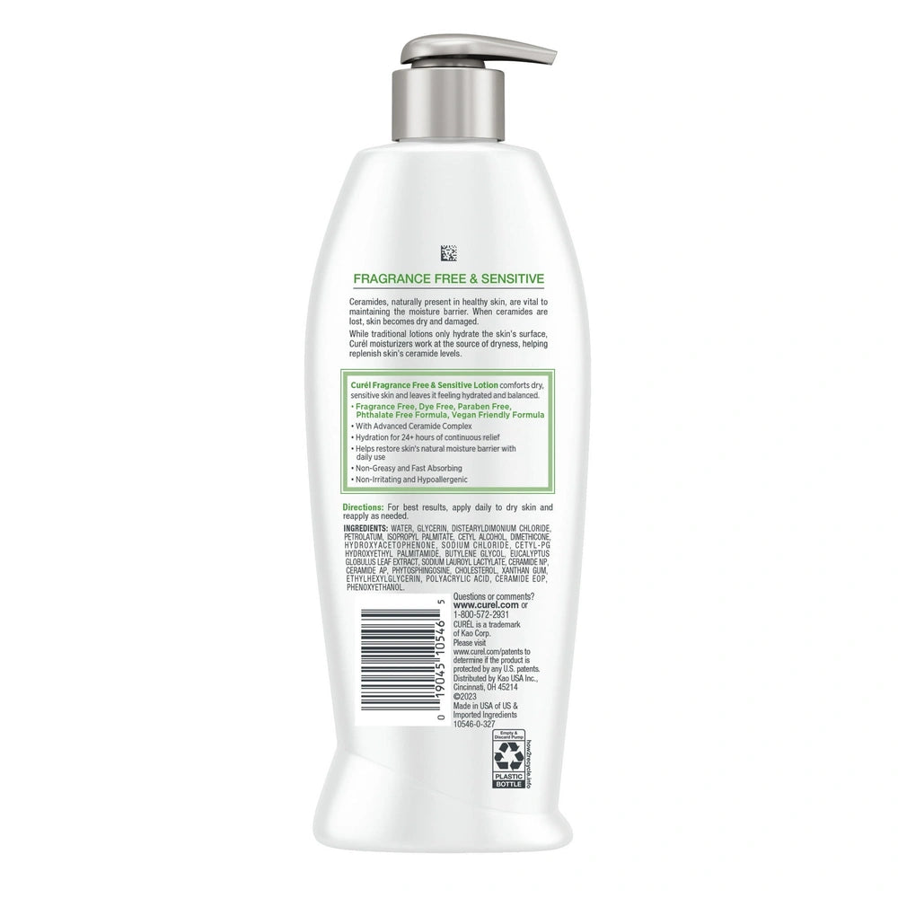 Curél Fragrance Free Sensitive Lotion Sensitive Skin Lotion for Dry Skin13 oz (Pack of 6)