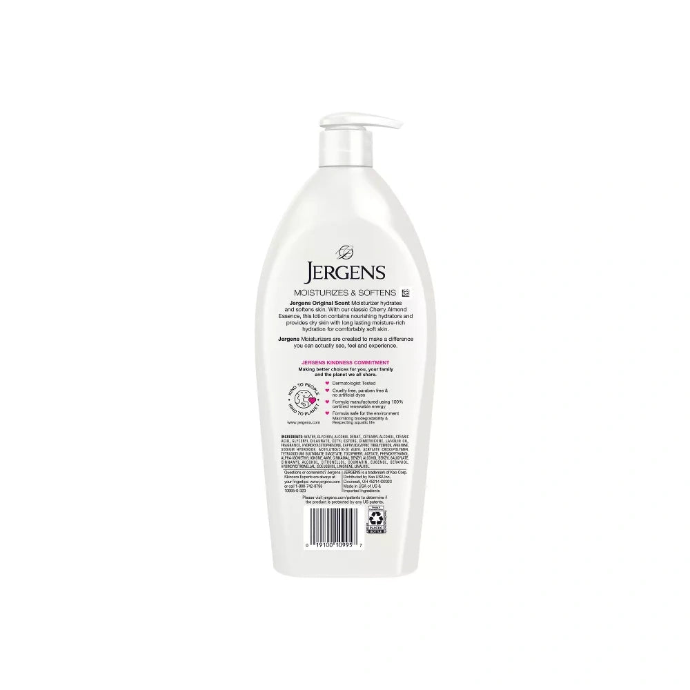 Jergens Original Scent with Cherry Almond Essence Dry Skin Moisturizer, Long Las 32 fl oz (Pack of 6)
