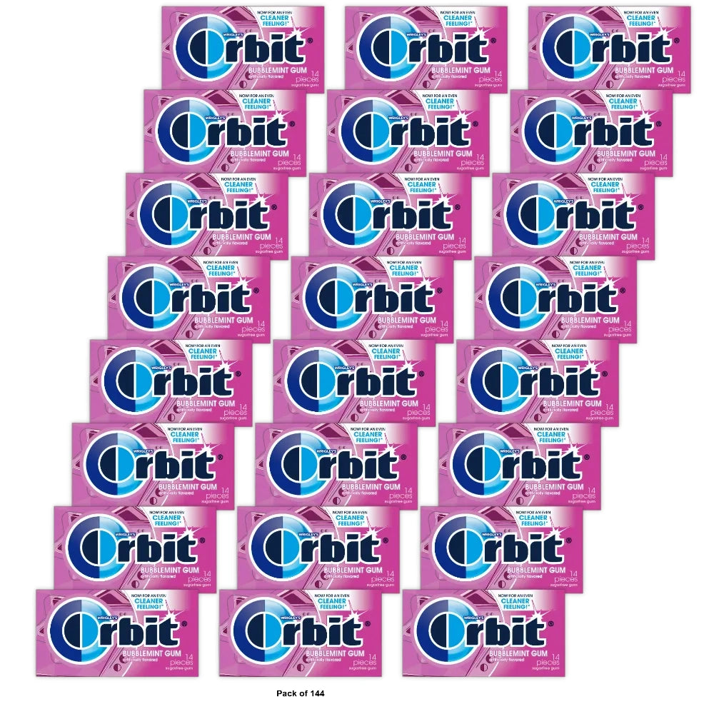 Orbit Sugarfree Gum, Bubblemint - 14 Ct (Pack of 144)
