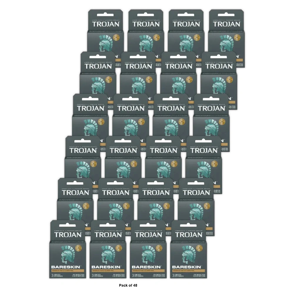 TROJAN BareSkin Sensitivity Premium Latex Condoms, 3 ea (B073SZ8M8L) (Pack of 48)