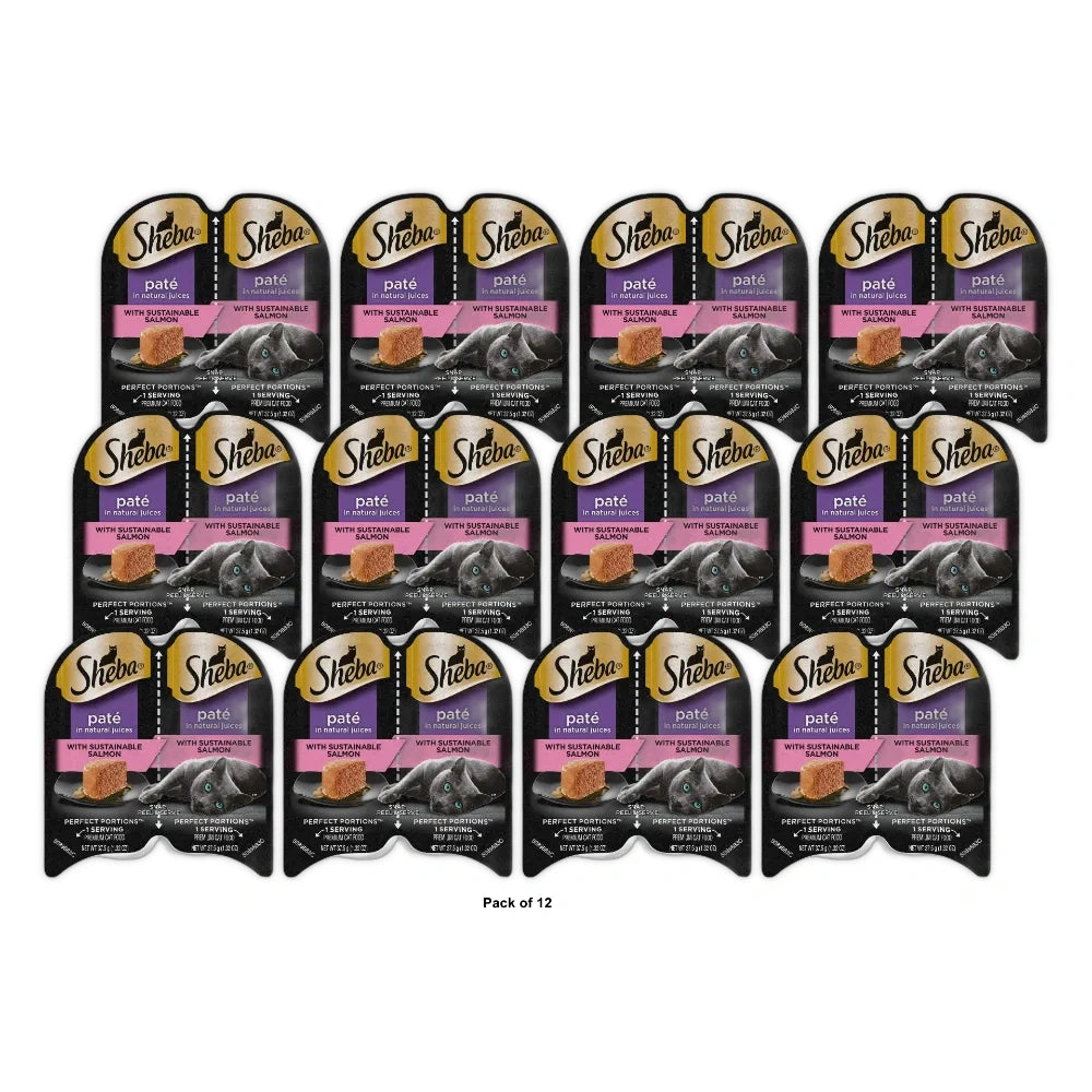 Sheba Perfect Portions Wet Cat Food Paté With Sustainable Salmon 2.64 oz (Pack of 12)