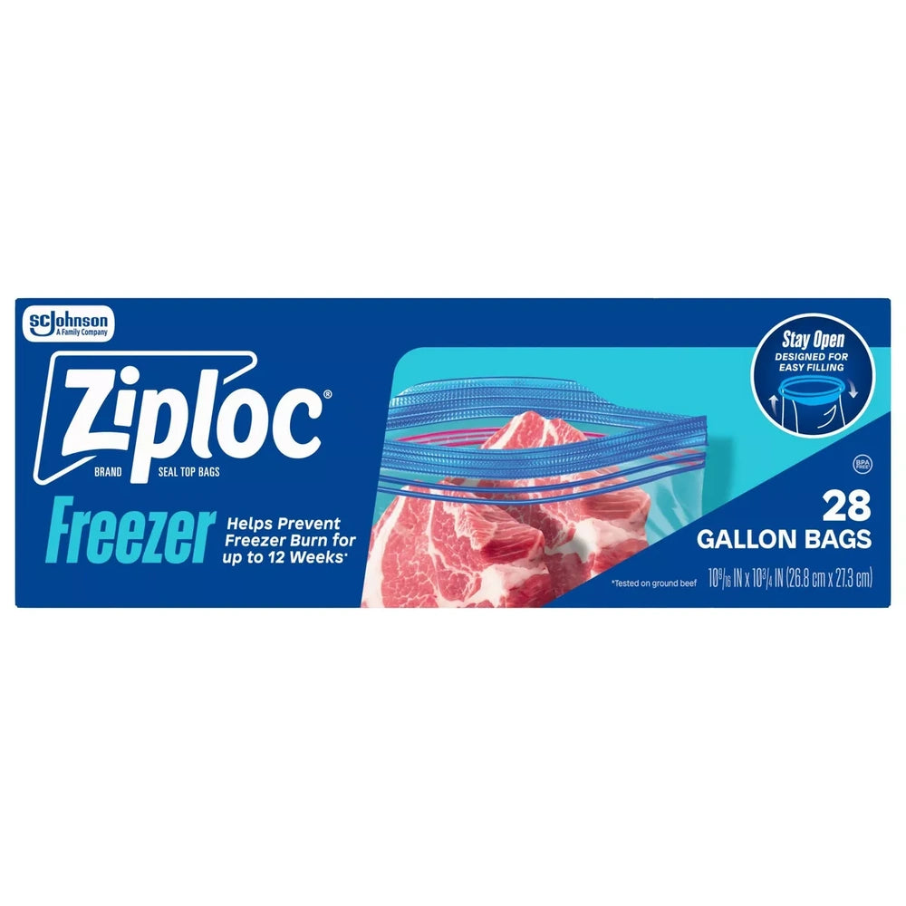 Ziploc Gallon Food Storage Freezer Bags, Grip 'N Seal Technology For Easier Grip (Pack Of 9)