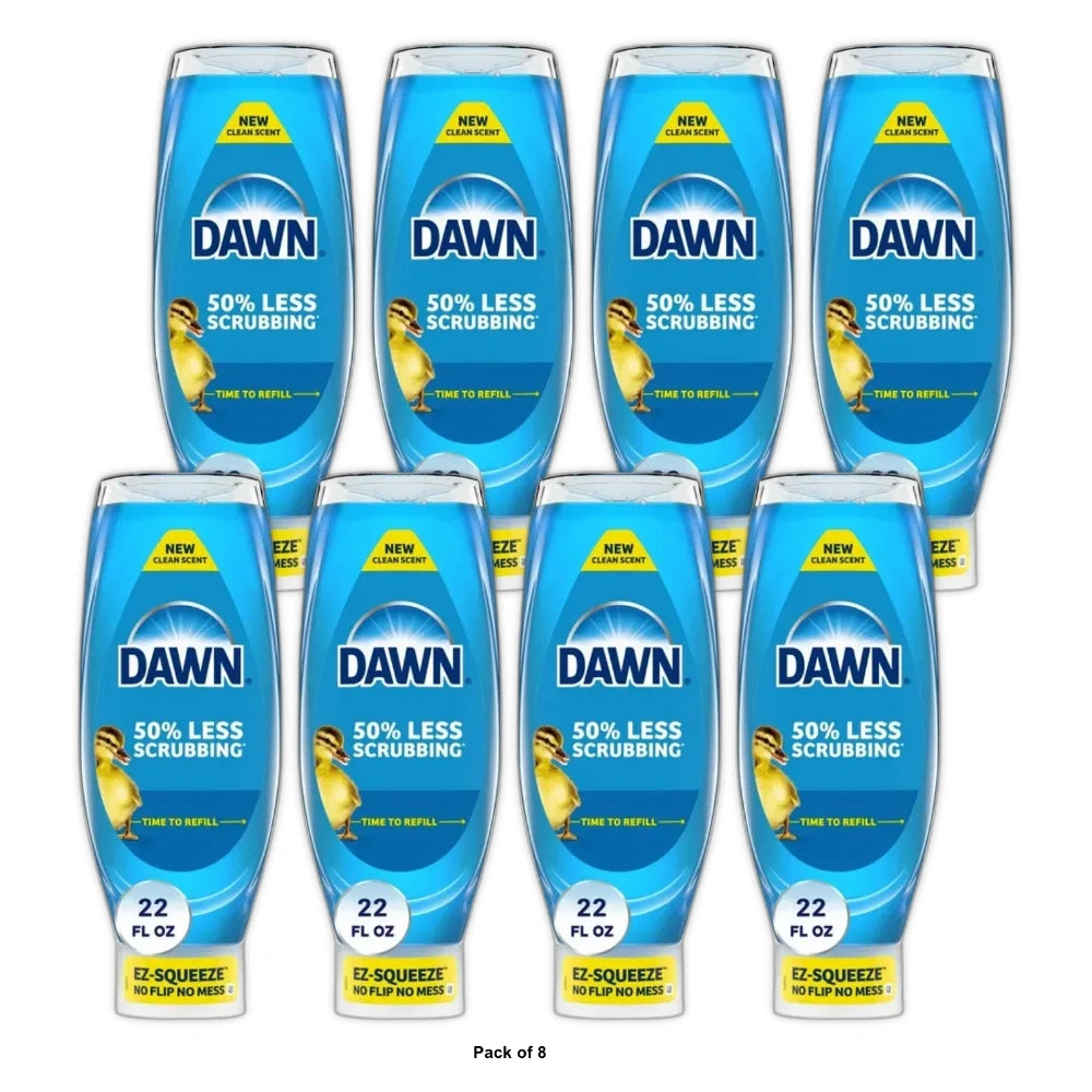 Dawn Ultra Clean Scent Ez-Squeeze Dishwashing Liquid Dish Soap - 22.0 fl oz (Pack of 8)