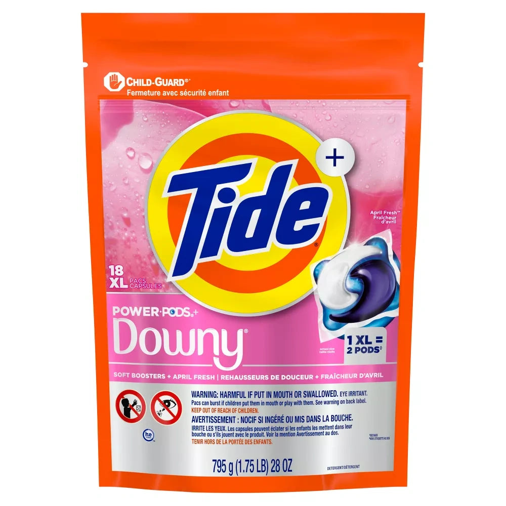 Tide Power PODS with Downy Laundry Detergent Packs April Fresh Scent 29.92 OZ(Pack of 4)