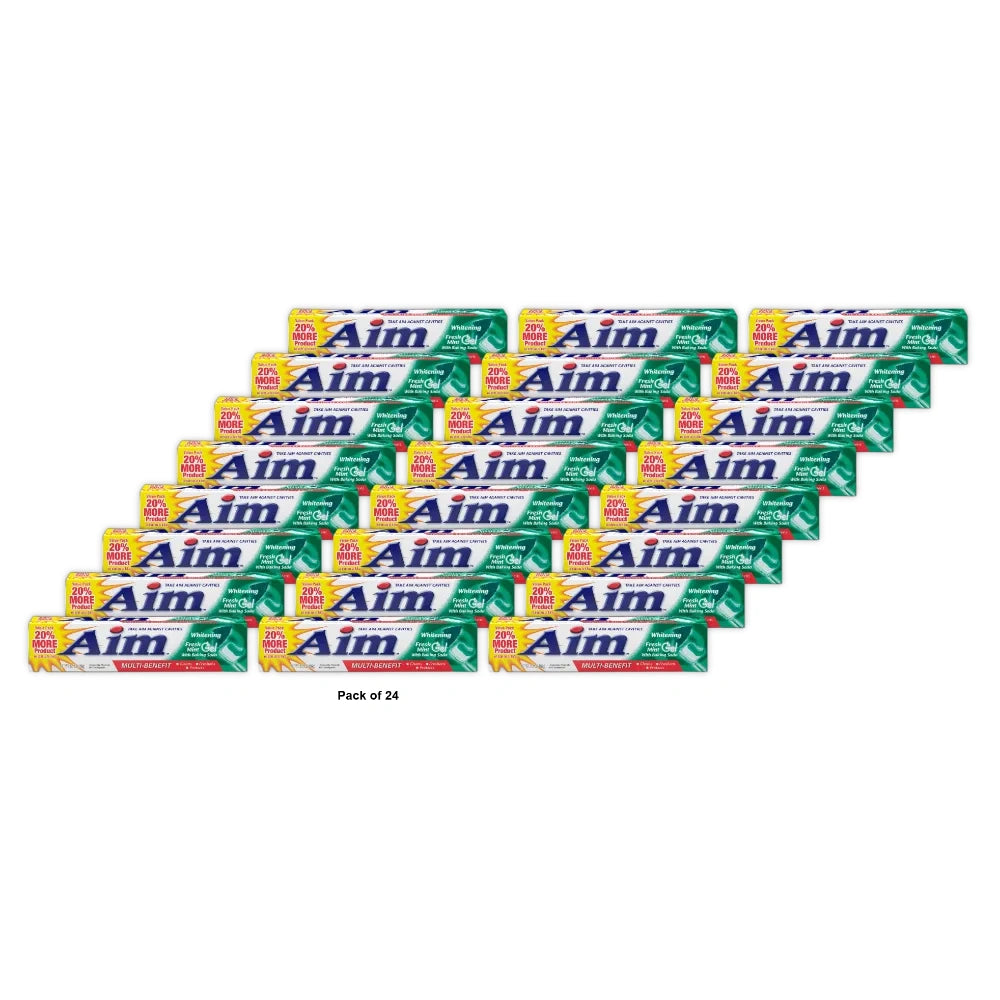 Aim Whitening Toothpaste with Baking Soda 5.5 Oz (Pack of 24)