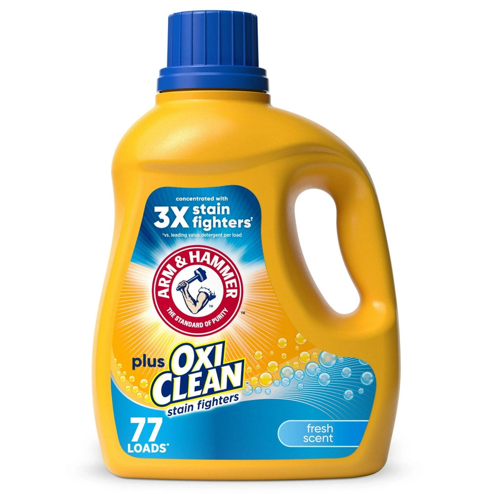 ARM & HAMMER Plus OxiClean Stain Fighters Liquid Laundry Detergent Fresh Scent 100.5 fl oz(Pack of 4)