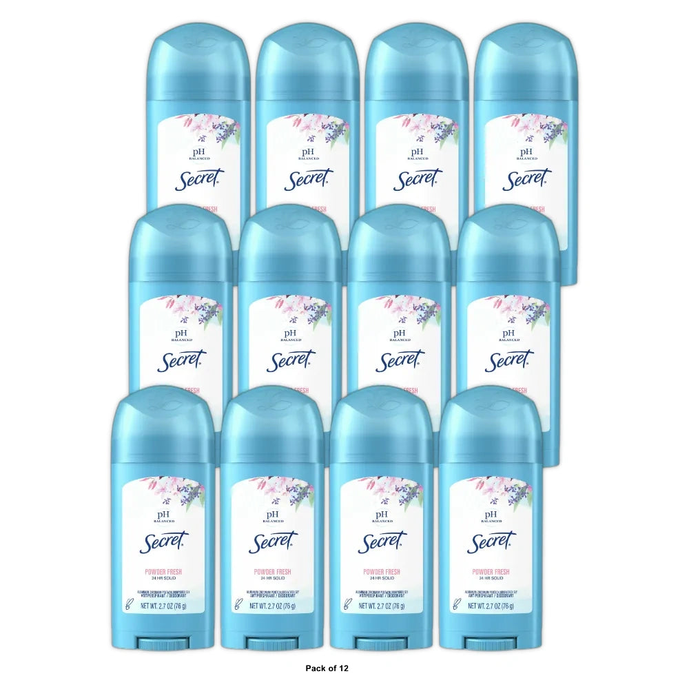Secret Original Powder Fresh Women's Solid Antiperspirant & Deodorant 2.7 OZ (Pack of 12)