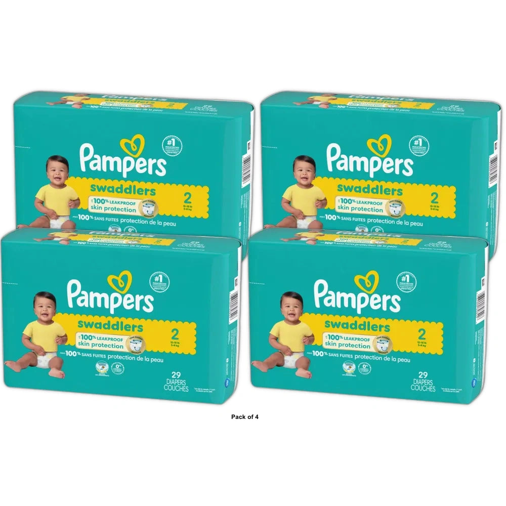 Pampers Swaddlers Sensitive Disposable Diapers - Size 2 (Pack of 4)