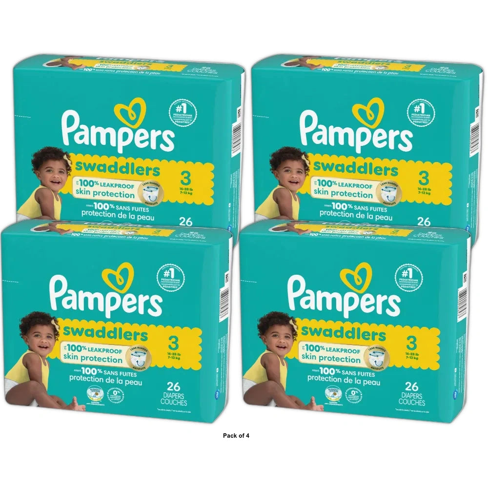 Pampers Swaddlers Sensitive Disposable Diapers - Size 3 -(Pack of 4)