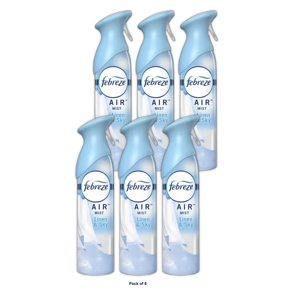 Febreze Odor-Fighting Air Freshener Linen & Sky 8.8oz (Pack of 6)