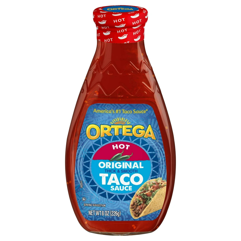 Ortega Original Thick and Smooth Hot Taco and Enchilada Chili Sauce Kosher 8 OZ (Pack of 12)