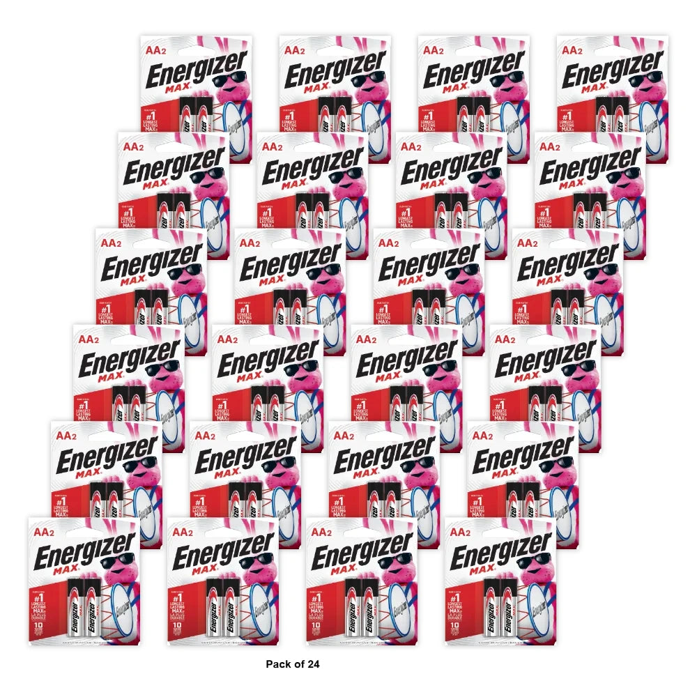 Energizer Alkaline Battery Size: AA - Pack of 2 (Pack of 24)