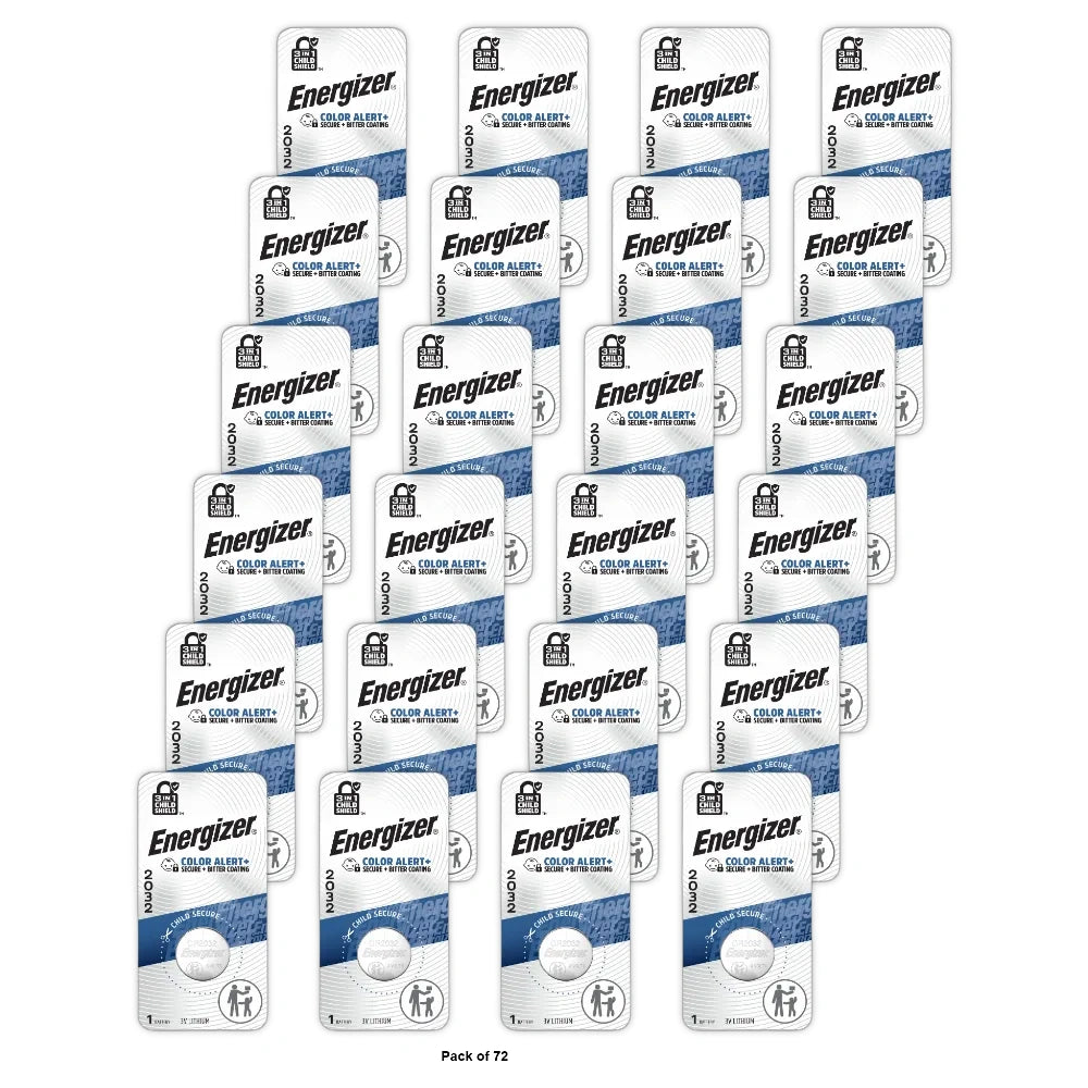 Energizer 2032 Coin Lithium Battery 1.6 Oz (Pack of 72)