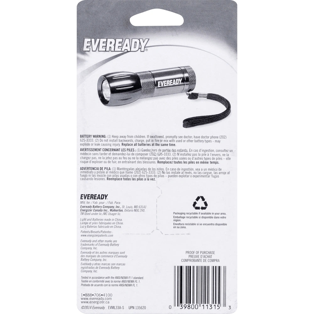Eveready Compact Metal LED Flashlight (Pack of 6)
