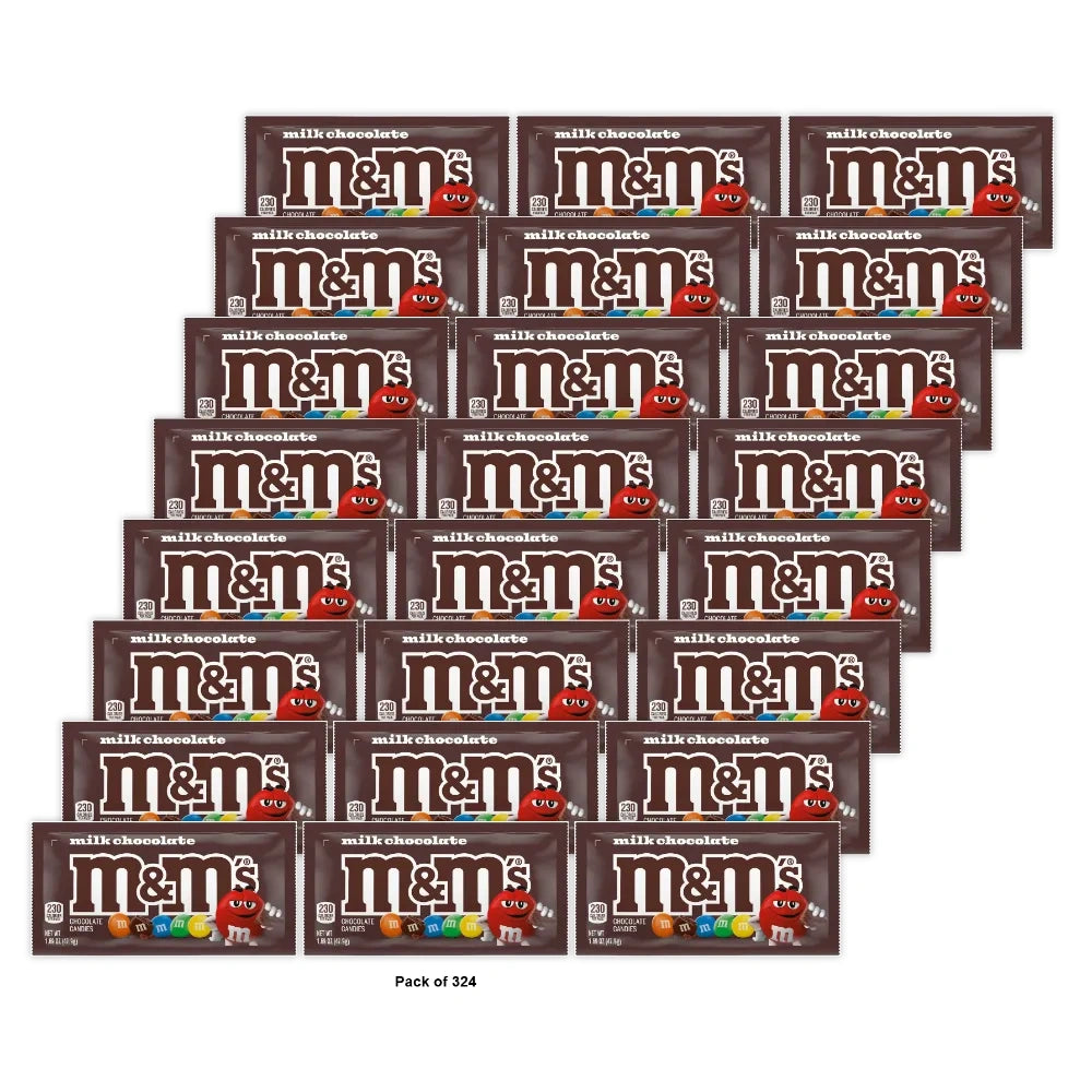 M&M's - Chocolate Candies - Milk Chocolate 1.69 Oz (Pack of 324)