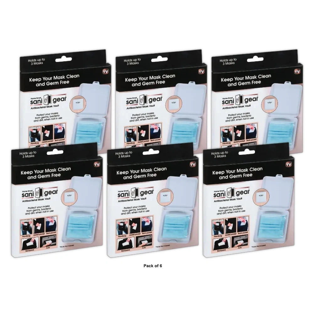 Mask Case Holder Antibacterial Vault Sani Gear Mask Vault (Pack of 6)