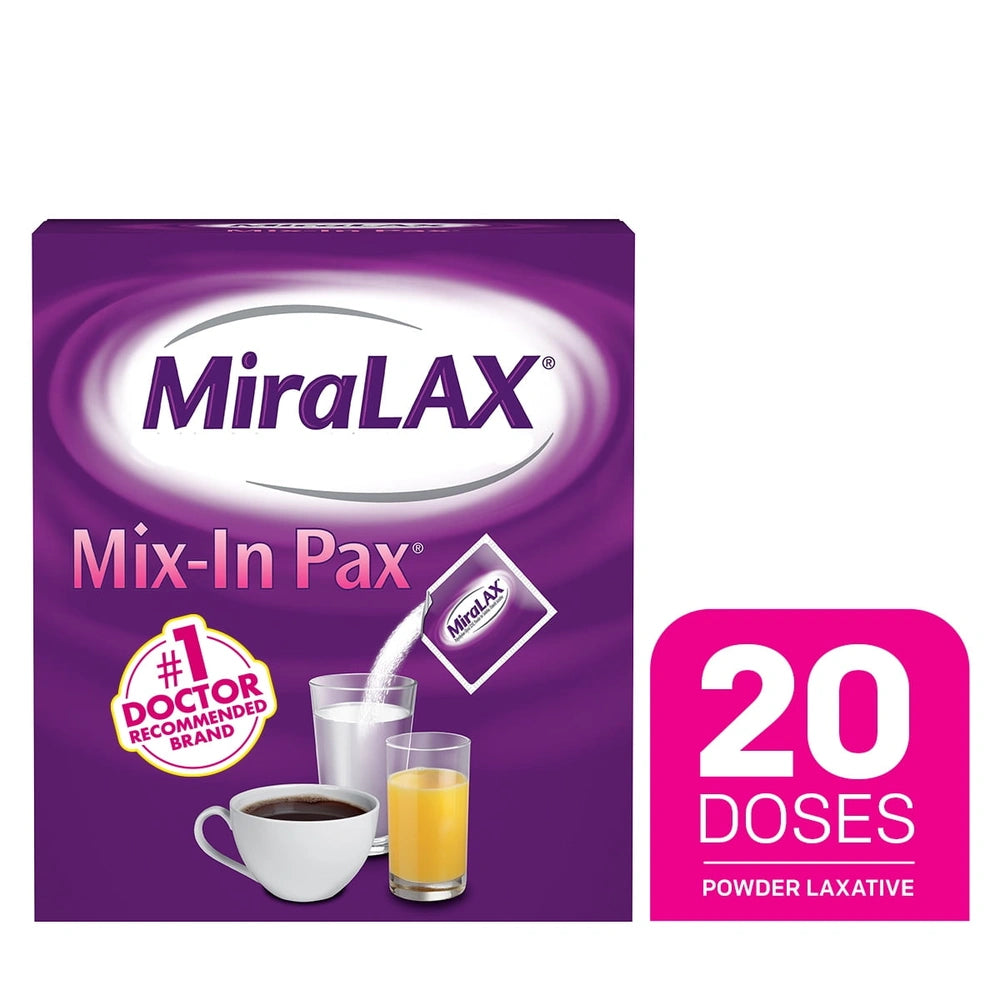 Miralax #1 Physician Recommended Mix-In-Pax Gentle Constipation Relief Laxative (Pack of 12)