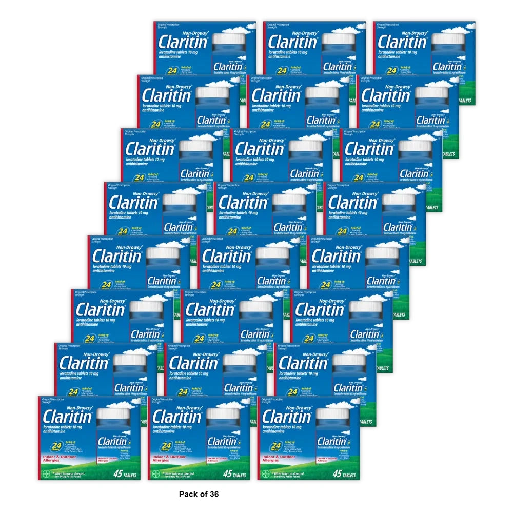 Claritin 24 Hour Non-Drowsy Allergy Medicine Loratadine Antihistamine Tablets (Pack of 36)