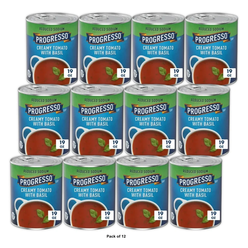 Progresso Heart Healthy Soup, Creamy Tomato Basil, 19 OZ (Pack of 12)
