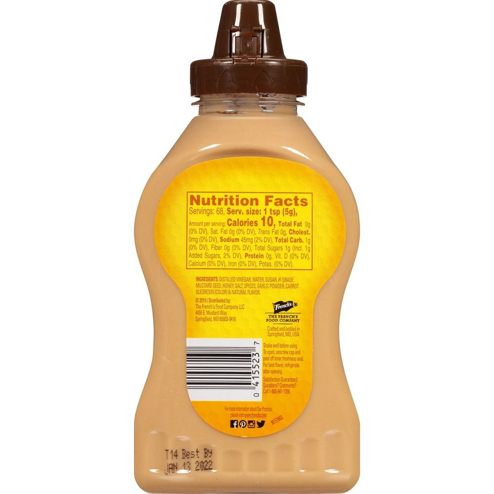 French s No Artificial Flavors Honey Mustard Bottle12 OZ (Pack of 12)
