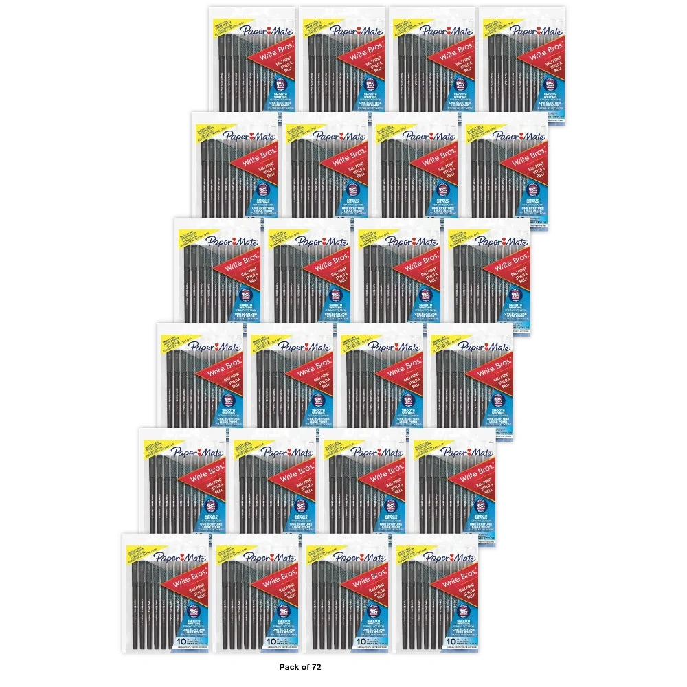 Sanford Corporation 9333499 Black Medium Tip Write Brothers Stick Ballpoint Pens (Pack of 72)