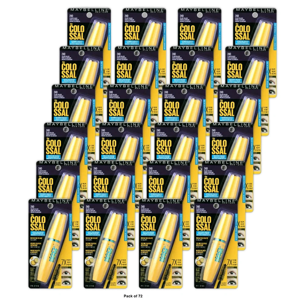 Maybelline Volum' Express - The Colossal Waterproof Mascara Glam Black 0.27 oz (Pack of 72)