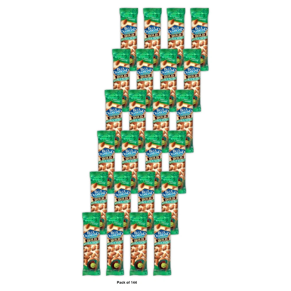 Blue Diamond Bold Wasabi and Soy Sauce Almonds 1.5 Oz (Pack of 144)