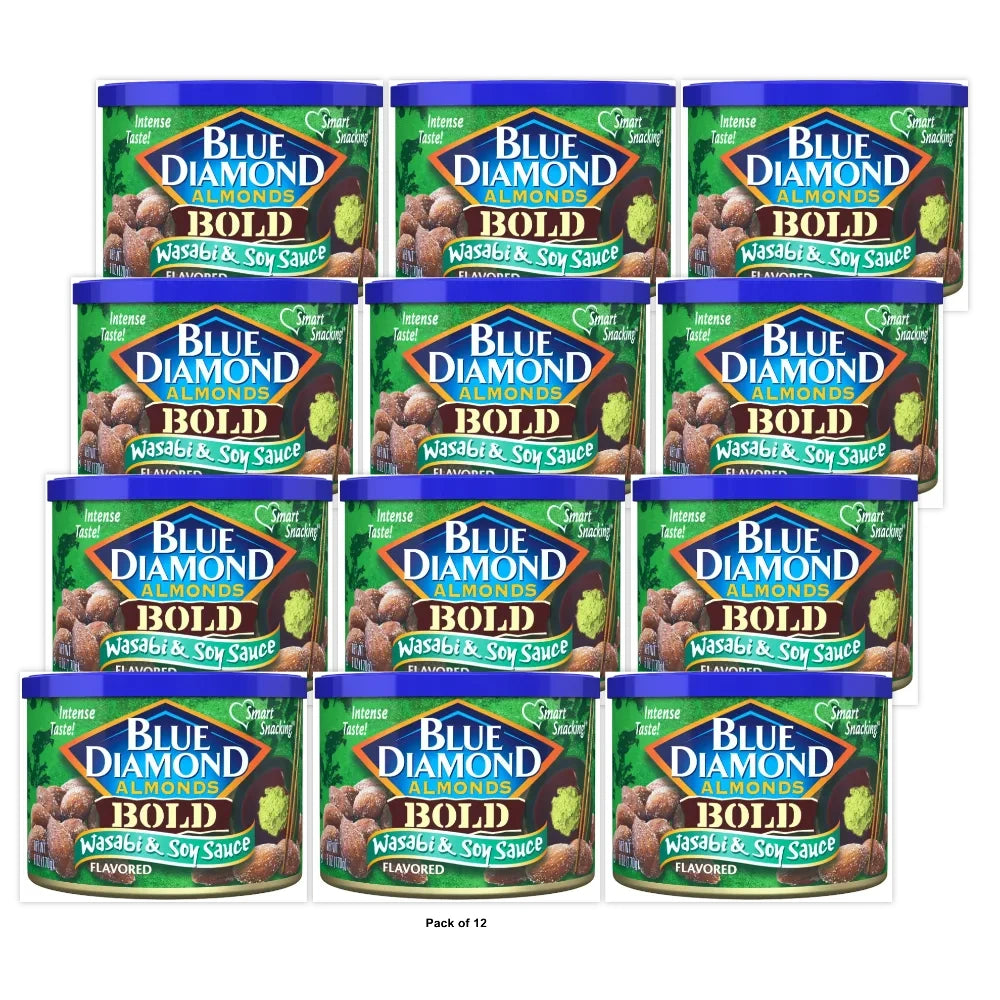 Blue Diamond Almonds Wasabi & Soy Sauce 6OZ (Pack of 12)