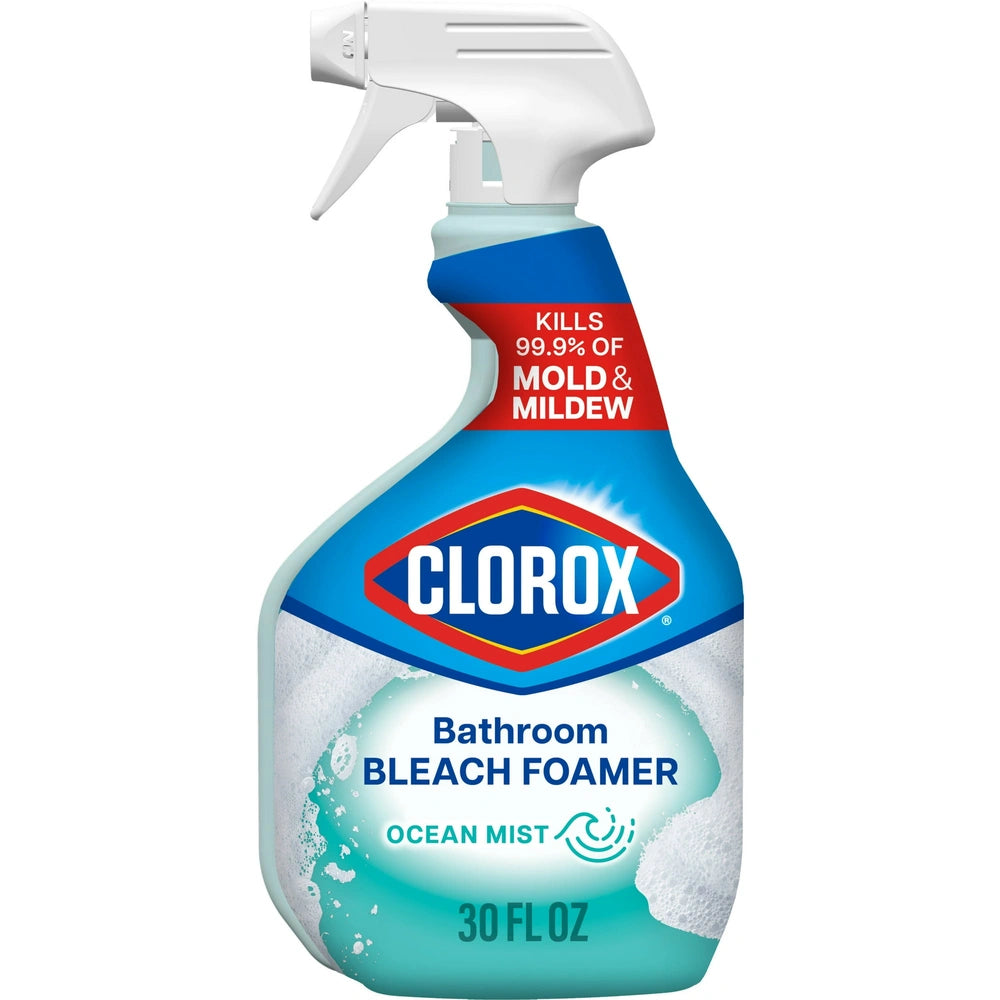 Clorox Bleach Foamer Bathroom and Shower Cleaner Spray Ocean Mist 30 fl Oz (Pack of 9)