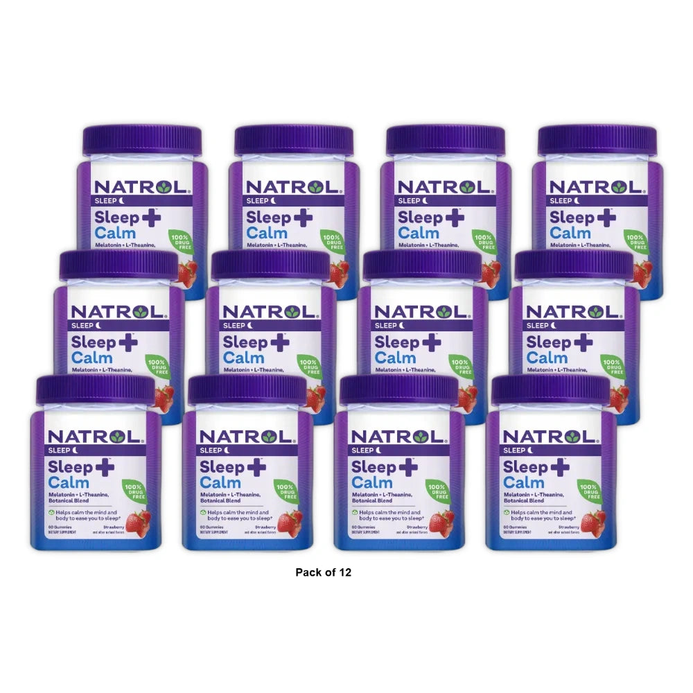 Natrol Sleep + Calm Gummies - 60ct 4Oz (Pack of 12)