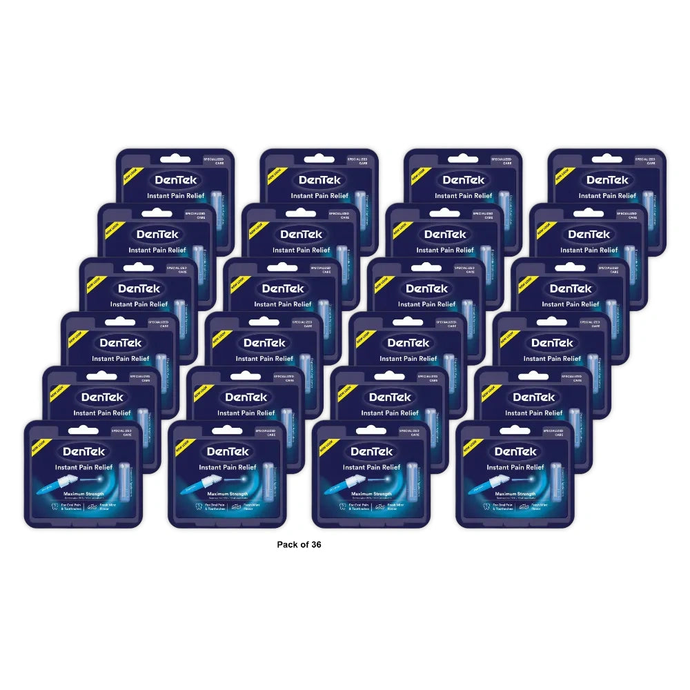 Dentek Pain Relief Kit For Oral Pain + Toothaches - 50 Treatments 0.11 Oz (Pack Of 36)