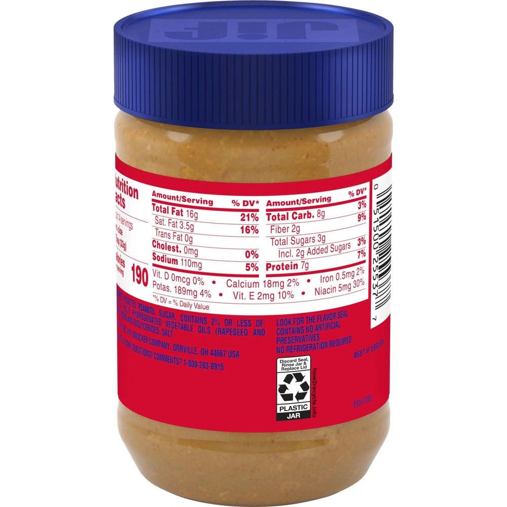 Jif Extra Crunchy Peanut Butter Jar 16 OZ (Pack of 12)