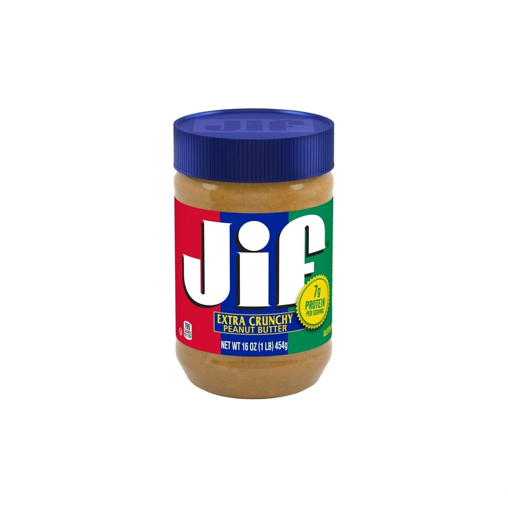 Jif Extra Crunchy Peanut Butter Jar 16 OZ (Pack of 12)