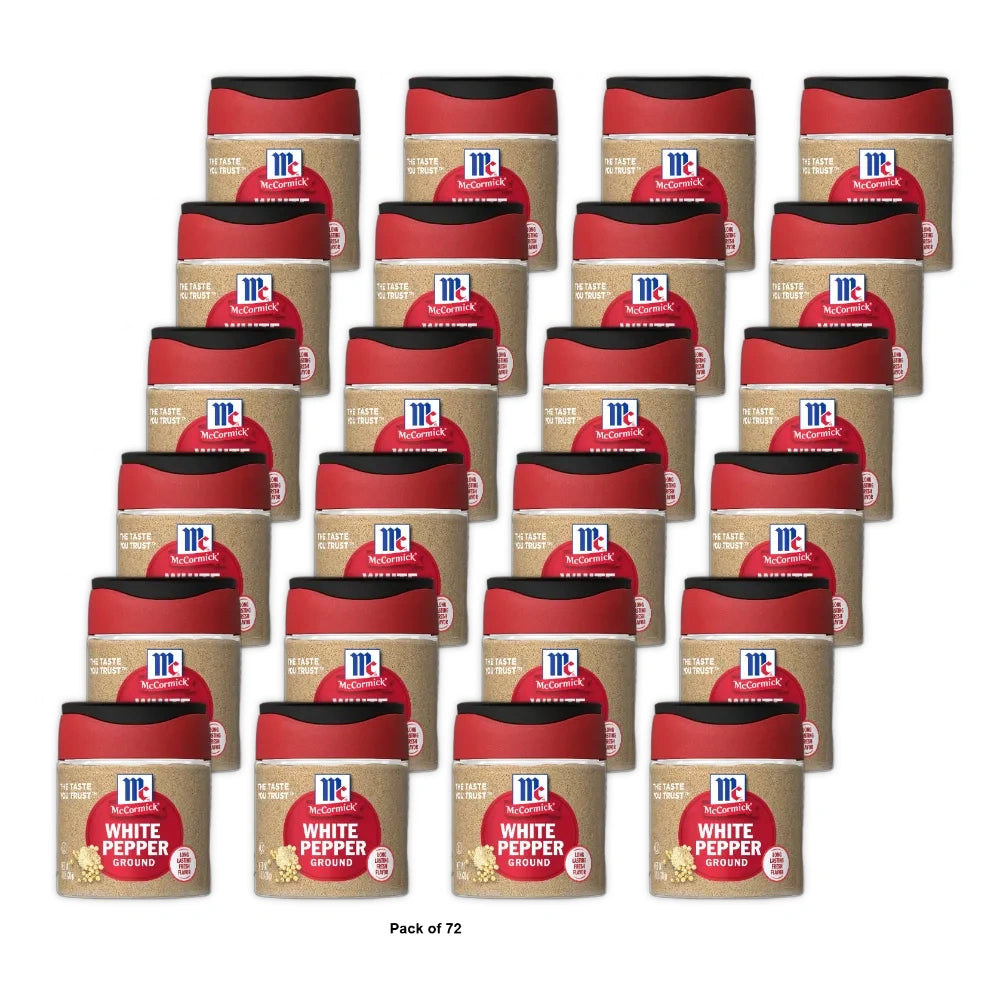 McCormick All Natural Kosher Ground White Pepper Bottle 1 Oz (Pack of 72)