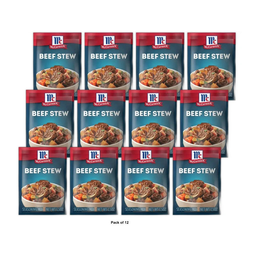 McCormick Classic Beef Stew Seasoning Mix Envelope 1.5 OZ (Pack of 12)
