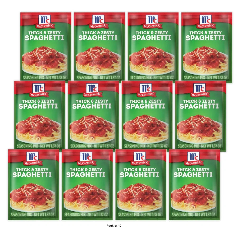 McCormick Spaghetti, Thick & Zesty, 1.37 OZ (Pack of 12)