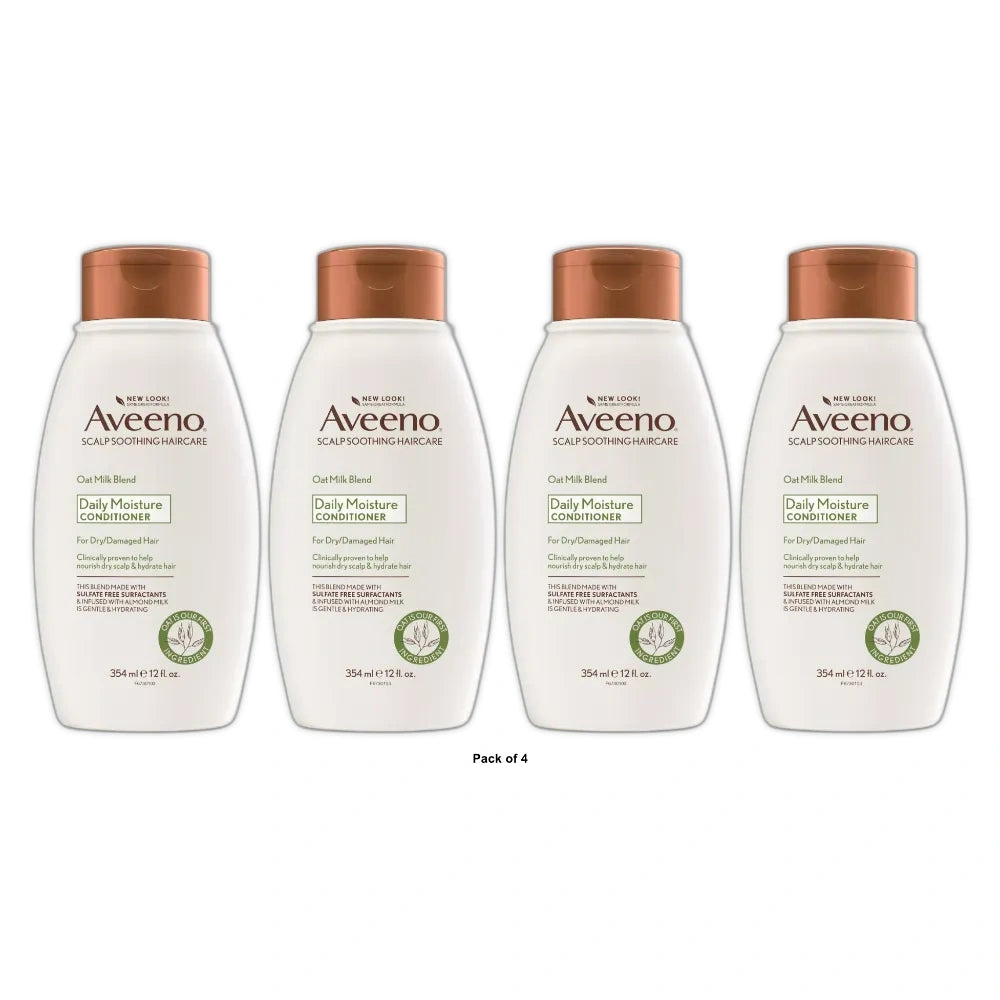 Aveeno Scalp Soothing Oat Milk Blend Conditioner Moisturizing Daily Hair Conditi 12 fl oz(Pack of 4)
