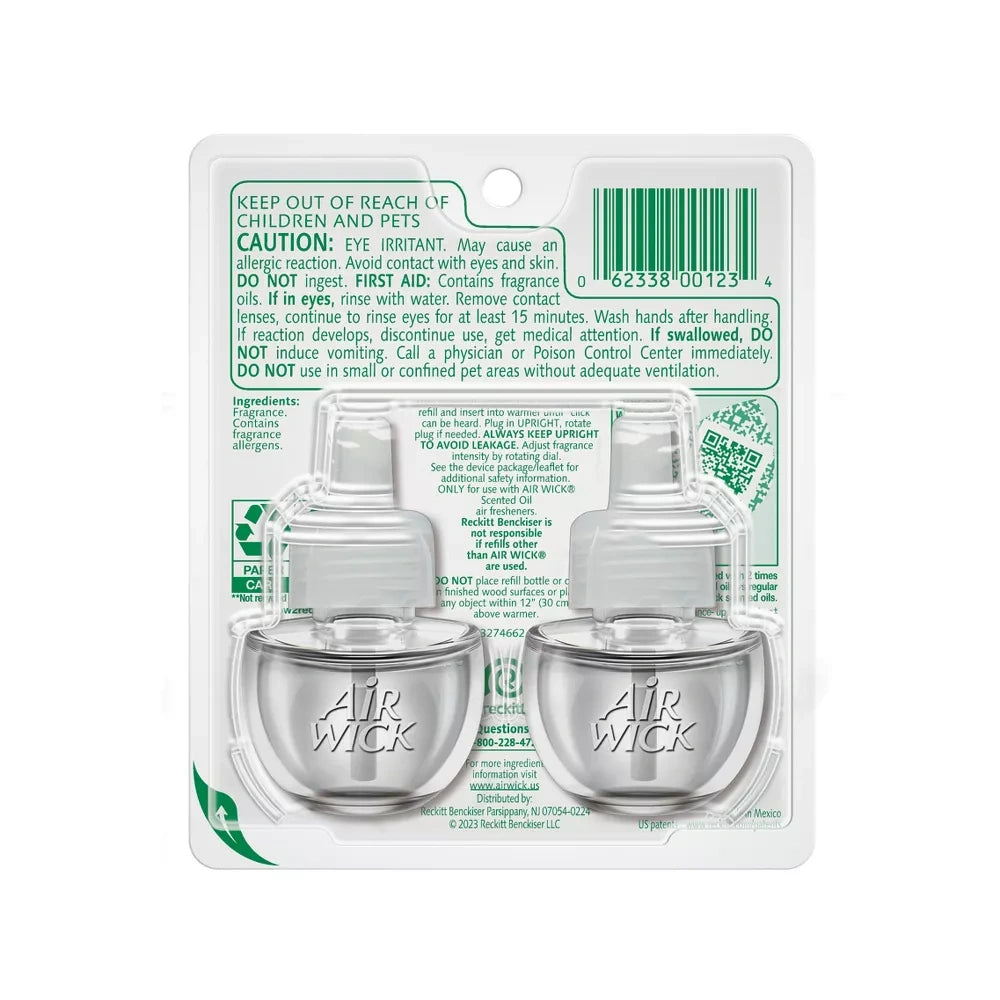 Air Wick Scented Oil Vibrant Twin Refill - Deep Blue Sea & Beach Wood - 1.34 Fl Oz (Pack Of 6)