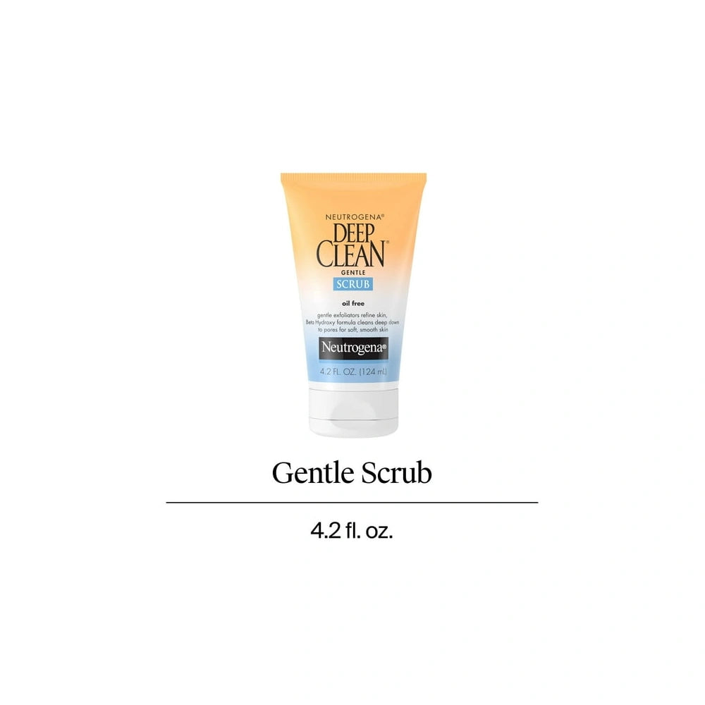 Neutrogena Deep Clean Gentle Facial Scrub Oil free Cleanser 4.2 fl. oz (Pack of 12)