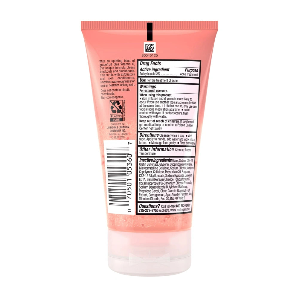 Neutrogena Oil-Free Acne Wash Pink Grapefruit Facial Scrub 4.2 fl. oz (Pack of 12)